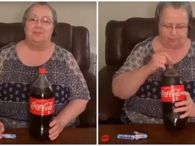 Ржака!!! Бабуля смешала Кока-Колу с Ментосом