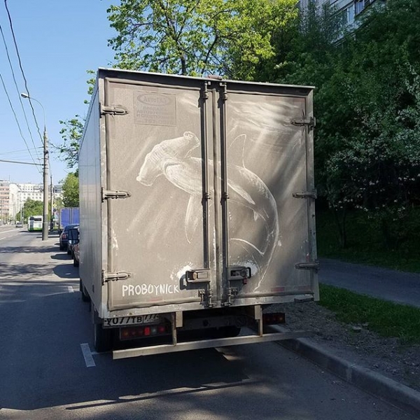 Грязное искусство на автомобилях
