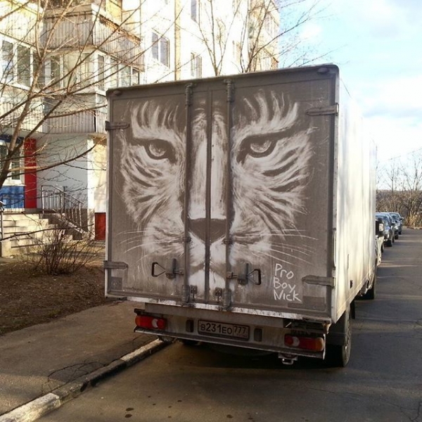 Грязное искусство на автомобилях