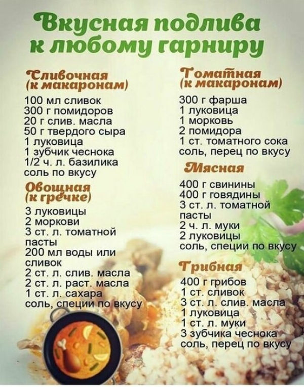 Полезные шпаргалки хозяюшкам на кухню