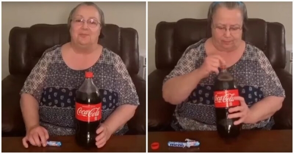 Ржака!!! Бабуля смешала Кока-Колу с Ментосом