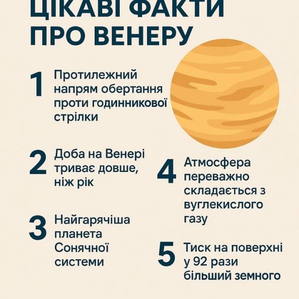 Топ цікавих фактів про Венеру