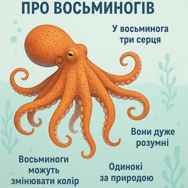 Цікаві факти про восьминогів