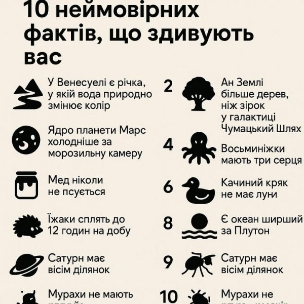 10 неймовірних фактів, що здивують вас