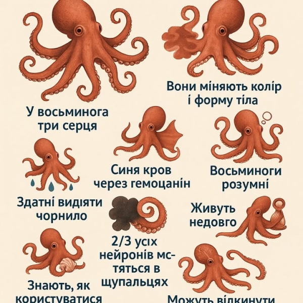 10 дивовижних фактів про восьминогів
