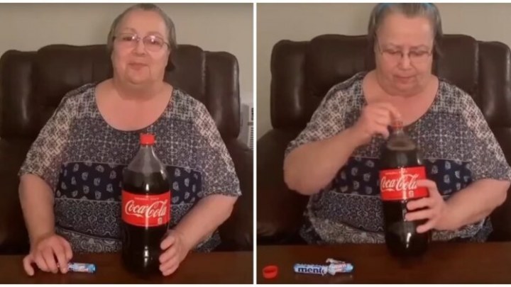 Ржака!!! Бабуля смешала Кока-Колу с Ментосом