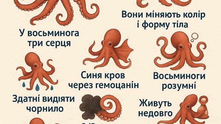 10 дивовижних фактів про восьминогів